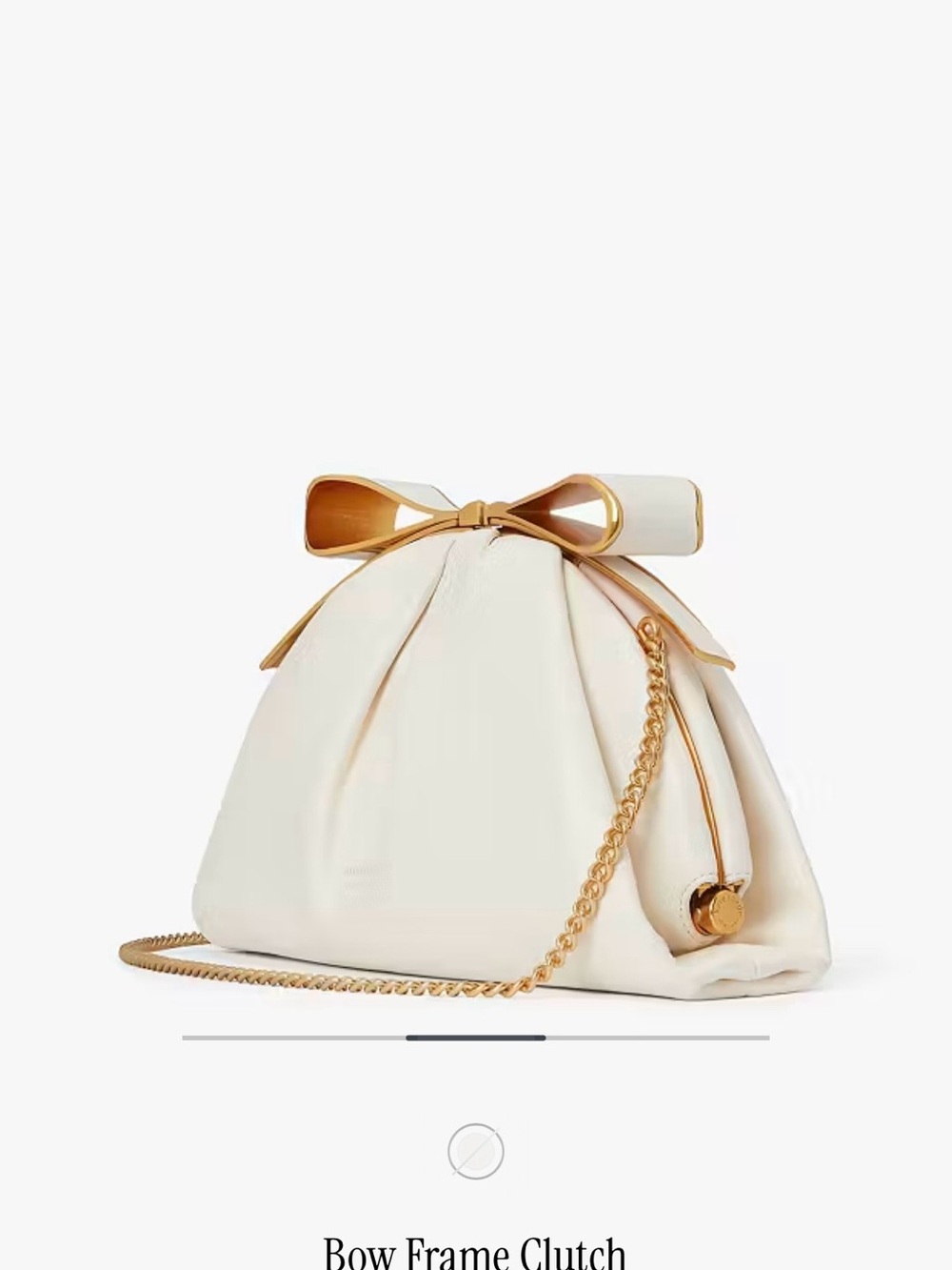 kate spade White Bow Frame Clutch with Gold Trim